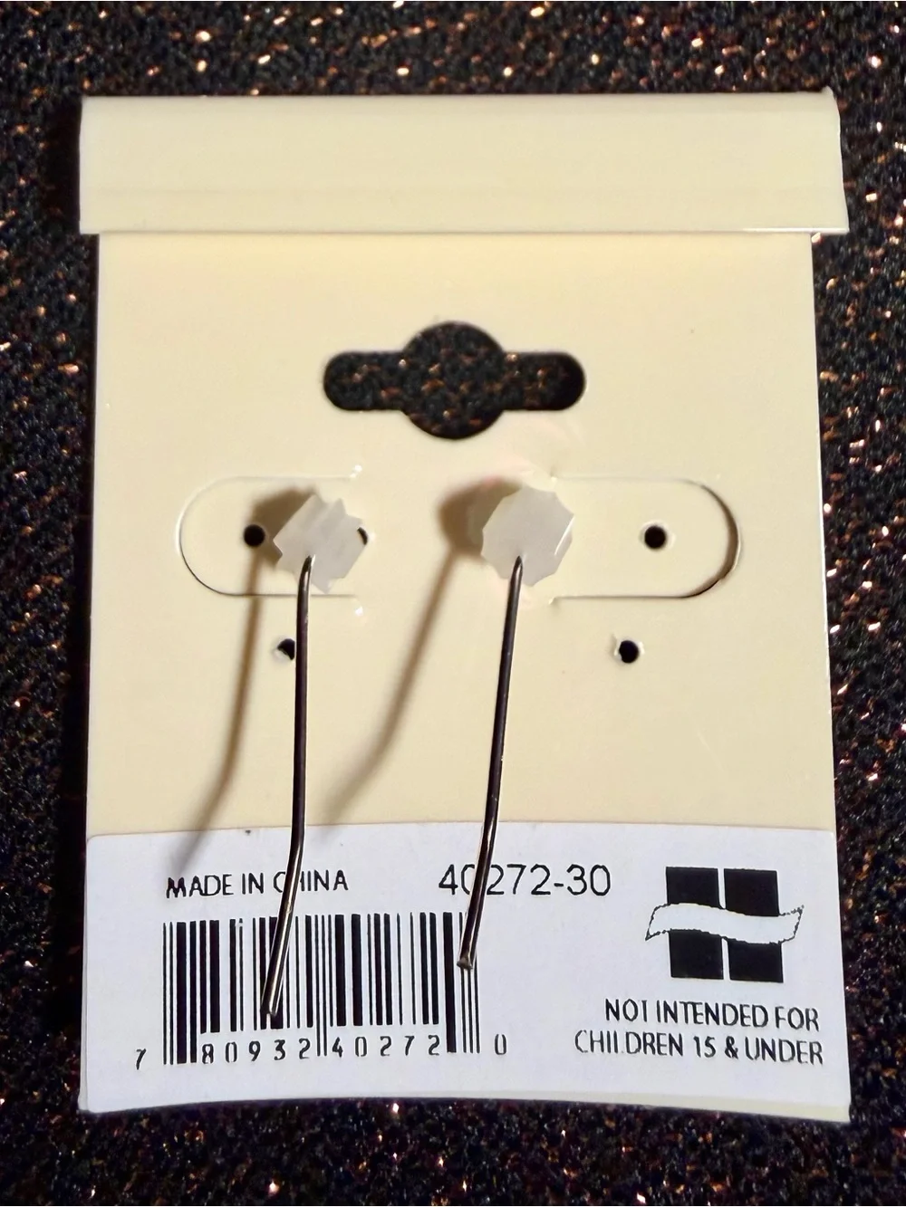 Ear Sense Silver Tone Dangle/Drop Hook Earrings Black Stone Metal Hypoallergenic